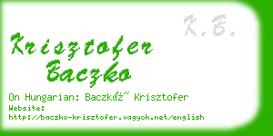 krisztofer baczko business card